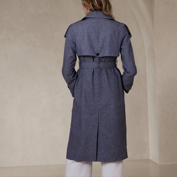 NWT BANANA REPUBLIC | Chambray Trench Coat - Picture 4 of 8